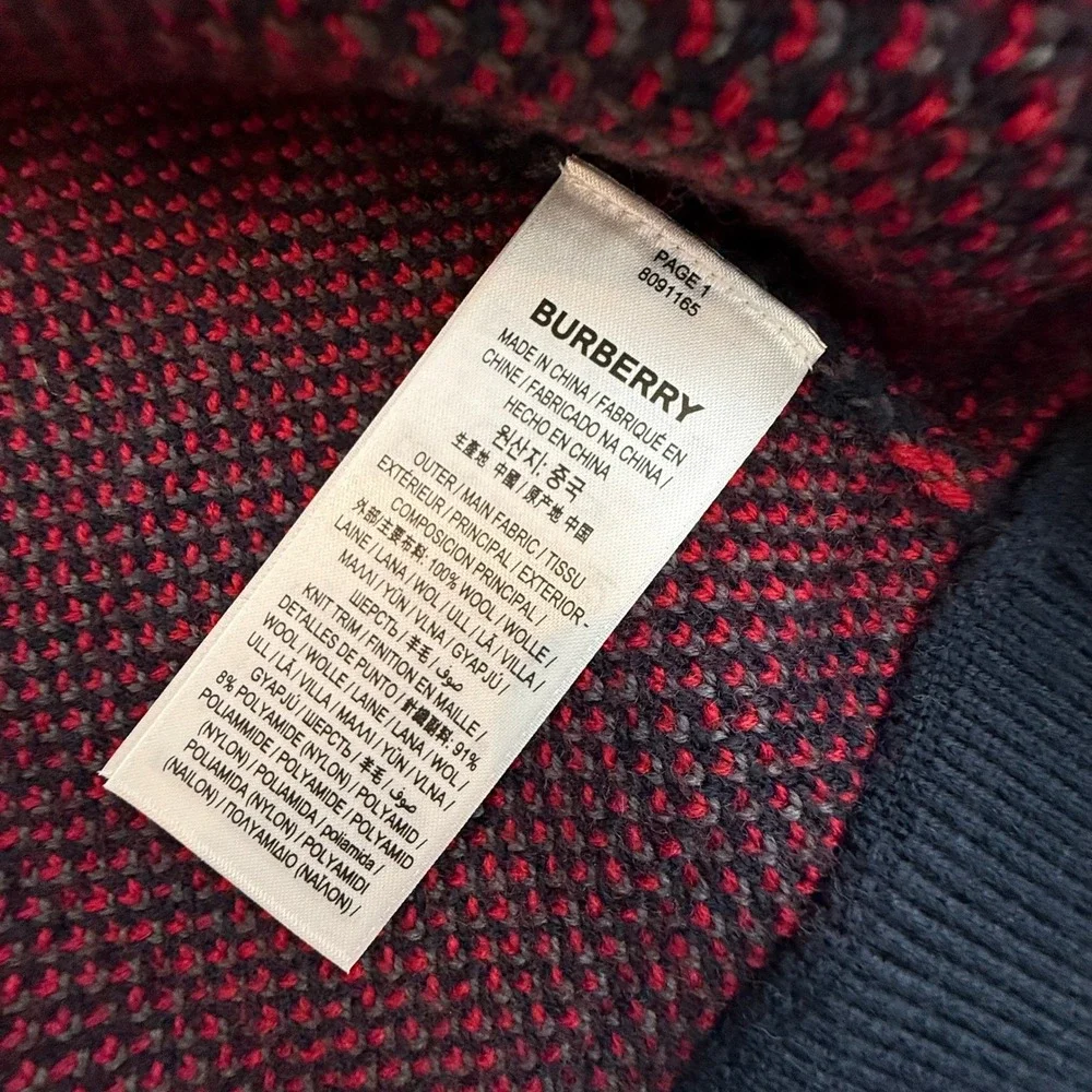 Burberry Mens MED Morland Check Full Zip Knit Bomber Sweater‎ Jacket, 8091165